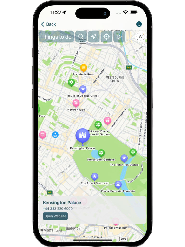 AI Day Tripper App - Map