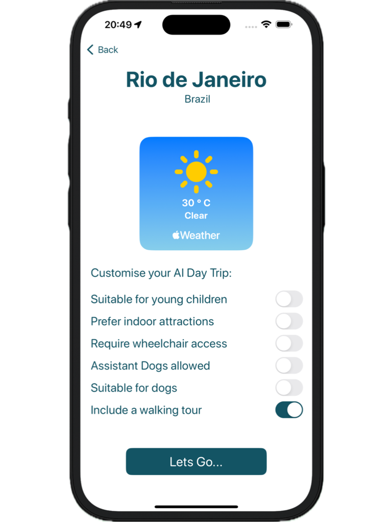 AI Day Tripper App